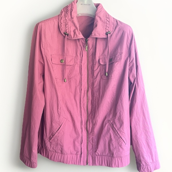 Allison Daley Without Tags Jacket Long Sleeve Full Zip Windbreaker Rose Pink L - Picture 1 of 12